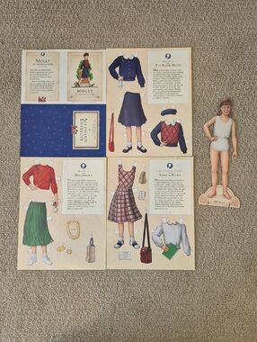 RETIRED Vintage Pleasant Company American Girl Molly Paper Dolls